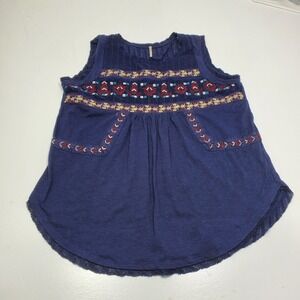 Nine 1 Eight Women's Sleeveless Floral Lace Trim Tank Top Sz Large Relaxed Fit